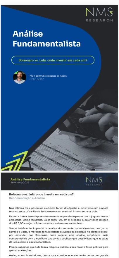 Print da área de assinante: análise fundamentalista