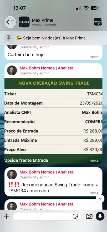 Print da área de assinante do Max Prime
