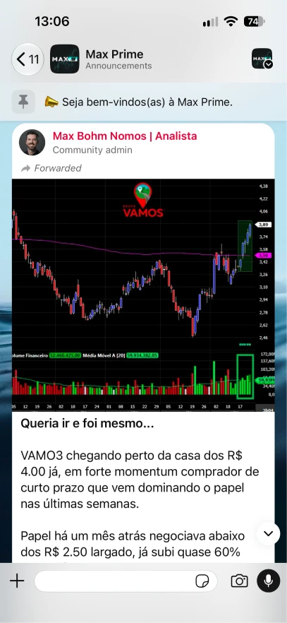 Print da área de assinante do Max Prime