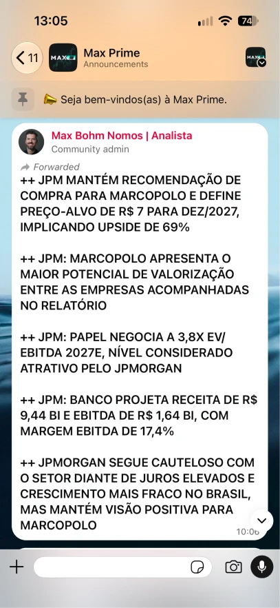 Print da área de assinante do Max Prime